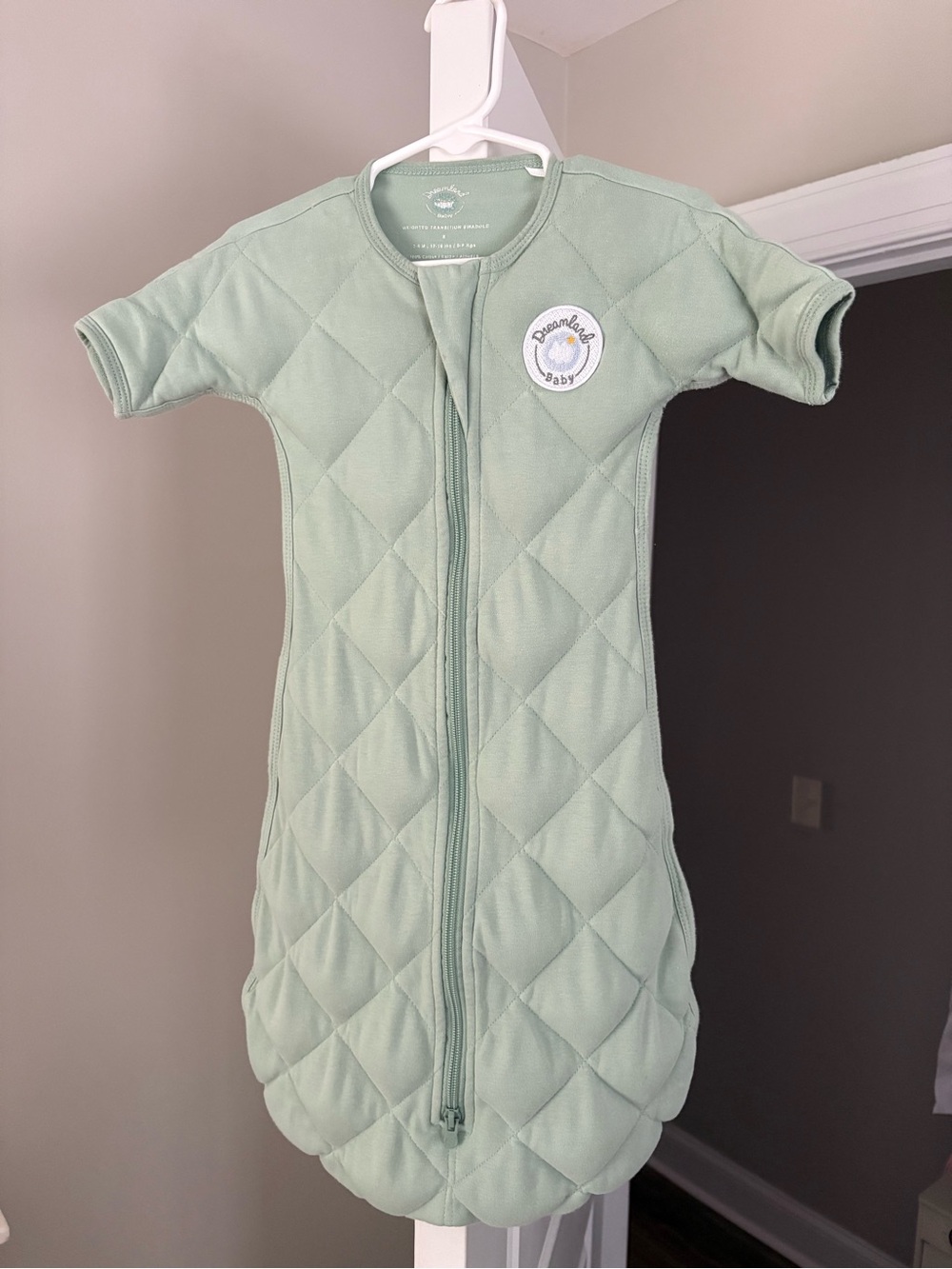 Dreamland Baby Mint Quilted Short-Sleeve Sleep Sack